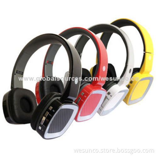 TF Card MP3 Headset with FM Radio, Adjustable, Wired and Wireless, LED Light